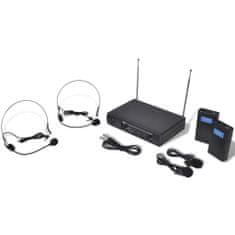 Greatstore Bezdrátový mikrofonní systém VHF - přijímač a 2 x headset mikrofon