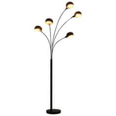 Greatstore Stojací lampa 200 cm 5 x E14 černo-zlatá