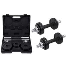 Vidaxl 19dílný set činek dumbbell 15 kg litina