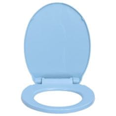 Greatstore WC sedátko s pomalým sklápěním rychloupínací modré oválné