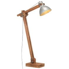 Greatstore Stojací lampa stříbrná masivní mangovníkové dřevo E27