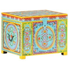 shumee Ručně malovaný úložný box 50 x 40 x 40 cm masivní mangovník
