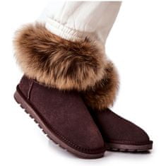 Kožené Mukluks s kožešinou Brown Alexa velikost 40