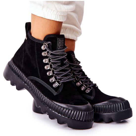Big Star Kožené boty Trapper Boots Black