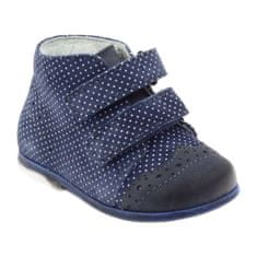 Kožené boty na suchý zip Hugotti navy blue velikost 18
