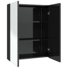 Greatstore Koupelnová skříňka se zrcadlem 60 x 15 x 75 cm MDF zářivě černá