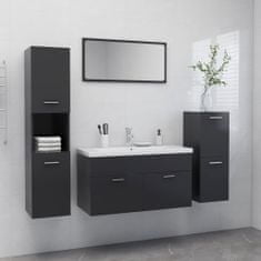 Greatstore Set koupelnového nábytku šedý dřevotříska