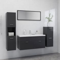 Greatstore Set koupelnového nábytku šedý dřevotříska