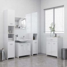 Vidaxl 4dílný set koupelnového nábytku bílý s vysokým leskem