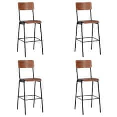 shumee Barové židle 4 ks masivní překližka a ocel