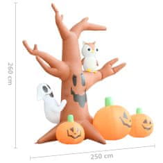 Greatstore Nafukovací strašidelný strom s dýněmi Halloween 6 LED 2,6 m