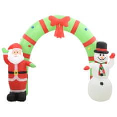 shumee Vánoční nafukovací Santa a sněhulák brána LED 300 x 90 x 280 cm