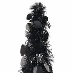 Greatstore Rozkládací umělý vánoční stromek černý 150 cm PET