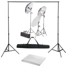 Greatstore Fotostudio set se sadou světel a fotopozadím