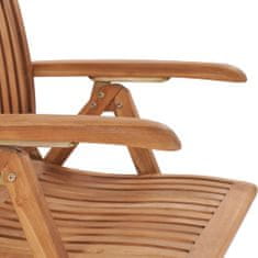 Greatstore Polohovací zahradní židle s poduškami 8 ks masivní teak