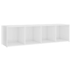 Greatstore TV stolky 3 ks bílé vysoký lesk 142,5x35x36,5 cm dřevotříska