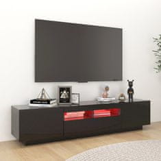 Greatstore TV skříňka s LED osvětlením černá s vysokým leskem 180x35x40 cm