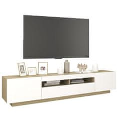 Greatstore TV skříňka s LED osvětlením bílá a dub sonoma 200 x 35 x 40 cm