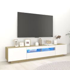 Greatstore TV skříňka s LED osvětlením bílá a dub sonoma 200 x 35 x 40 cm