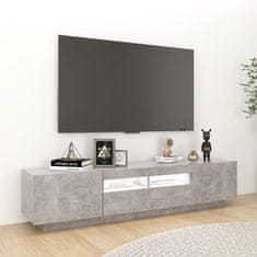 Vidaxl TV skříňka s LED osvětlením betonově šedá 180 x 35 x 40 cm