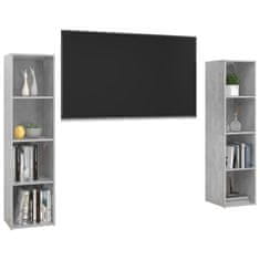 Vidaxl TV skříňky 2 ks betonově šedé 142,5 x 35 x 36,5 cm dřevotříska