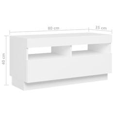 Greatstore TV skříňka s LED osvětlením bílá 180 x 35 x 40 cm