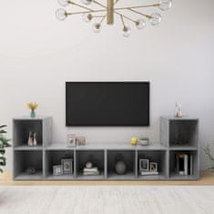 Greatstore TV skříňky 4 ks betonově šedé 72 x 35 x 36,5 cm dřevotříska