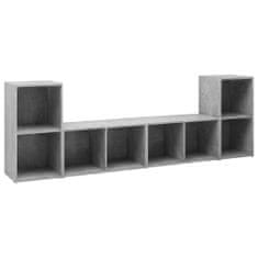 Greatstore TV skříňky 4 ks betonově šedé 72 x 35 x 36,5 cm dřevotříska