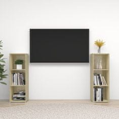 Greatstore TV skříňky 2 ks dub sonoma 107 x 35 x 37 cm dřevotříska