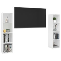 Greatstore TV stolky 2 ks bílé 142,5 x 35 x 36,5 cm dřevotříska