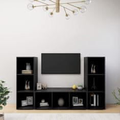 Greatstore TV skříňky 3 ks černé 107 x 35 x 37 cm dřevotříska