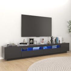 Greatstore TV skříňka s LED osvětlením šedá 260 x 35 x 40 cm