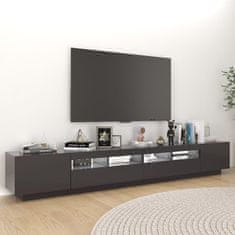 Greatstore TV skříňka s LED osvětlením šedá 260 x 35 x 40 cm