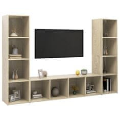 Greatstore TV skříňky 3 ks dub sonoma 142,5 x 35 x 36,5 cm dřevotříska