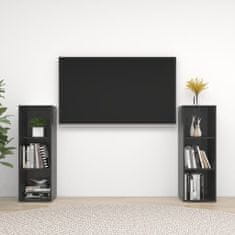 Greatstore TV stolky 2 ks šedé s vysokým leskem 107x35x37 cm dřevotříska