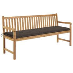 Greatstore Zahradní lavice s taupe poduškou 175 cm masivní teak