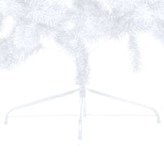 Greatstore Umělý vánoční půl stromek se stojanem bílý 210 cm PVC
