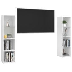 Greatstore TV skříňky 2ks bílé vysoký lesk 142,5x35x36,5cm dřevotříska