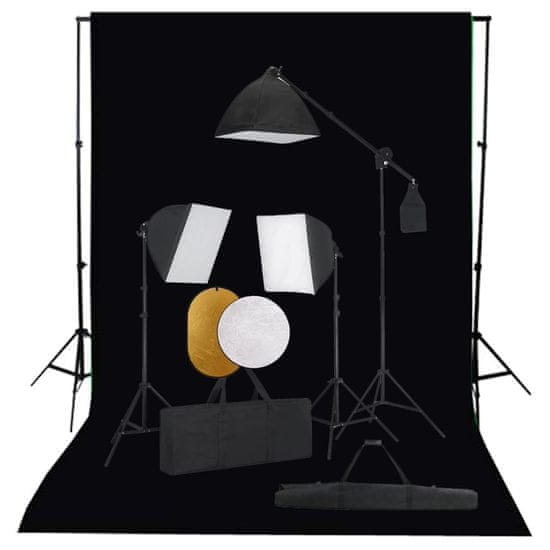 Greatstore Foto studio set se softboxy, fotopozadím a odraznou deskou