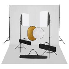 Greatstore Foto studio set se softboxy, fotopozadím a reflektorem