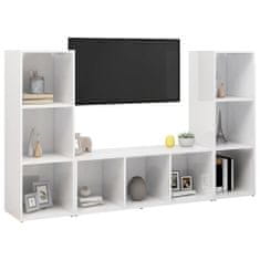 Greatstore TV skříňky 3 ks bílé 107 x 35 x 37 cm dřevotříska