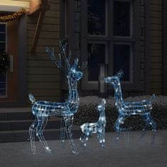 Vidaxl Vánoční dekorace akrylová sobí rodina 300 LED diod studená bílá