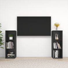 Greatstore TV skříňky 2 ks černé 107 x 35 x 37 cm dřevotříska