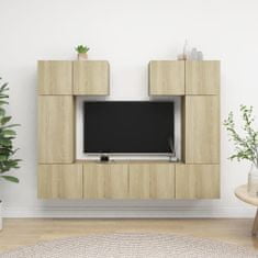 Greatstore 6dílný set TV skříněk dub sonoma dřevotříska