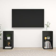 Greatstore TV skříňky 2 ks černé 72 x 35 x 36,5 cm dřevotříska