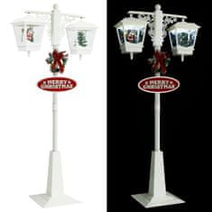 Greatstore Vánoční pouliční lampa se Santou bílo-červená 81x40x188 cm PVC