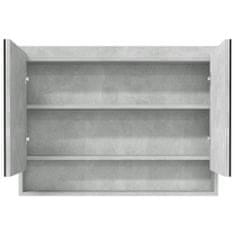 Greatstore Koupelnová skříňka se zrcadlem 80x15x60 cm MDF betonově šedá