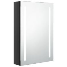 Greatstore LED koupelnová zrcadlová skříňka zářivě černá 50 x 13 x 70 cm