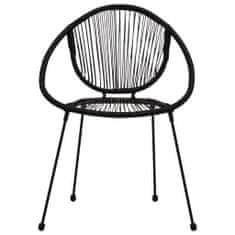 Vidaxl 3dílný bistro set PVC ratan černý