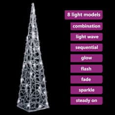Vidaxl Akrylový dekorativní světelný LED kužel studený bílý 60 cm